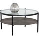 Terry 35.5 X 17.5 inch Gunmetal / Black Coffee Table